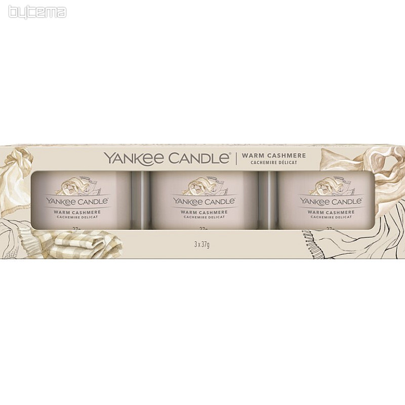 svíčka YANKEE CANDLE vůně WARM CASHMERE SADA 3 kusů