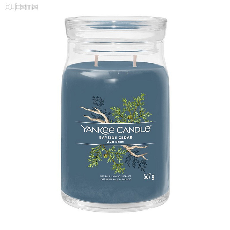 svíčka YANKEE CANDLE vůně BAYSIDE CEDAR SKLO VELKÉ 2 knoty