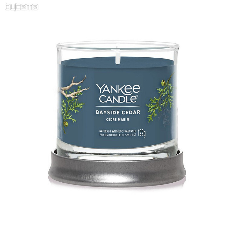 svíčka YANKEE CANDLE vůně BAYSIDE CEDAR TUMBER MALÝ