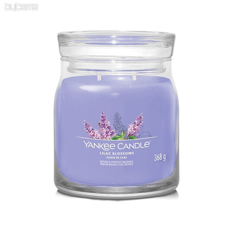 svíčka YANKEE CANDLE vůně LILAC BLOSSOMS SKLO STŘEDNÍ 2 knoty