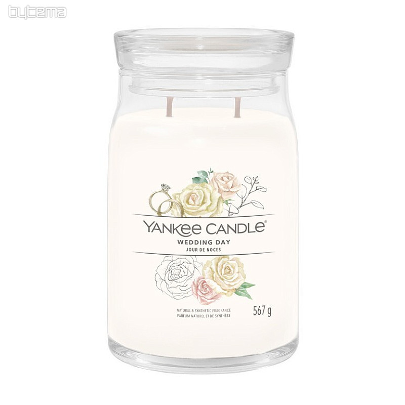 svíčka YANKEE CANDLE vůně WEDDING DAY SKLO VELKÉ 2 knoty