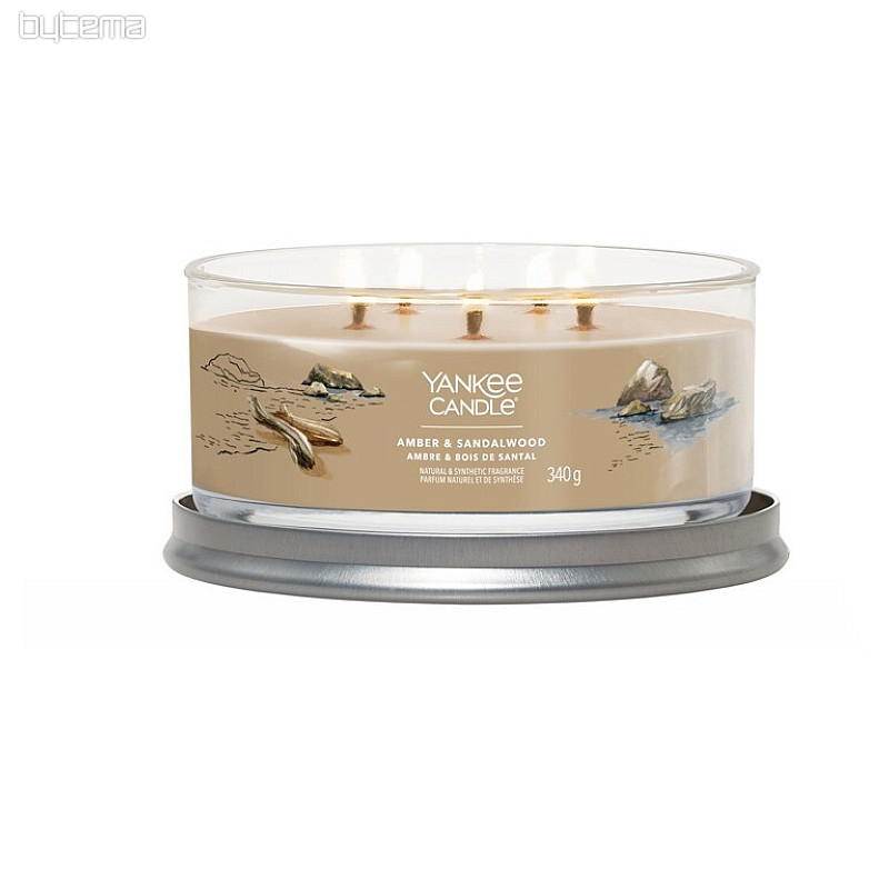 svíčka YANKEE CANDLE vůně AMBER and SANDALWOOD TUMBER STŘEDNÍ 5 knotů