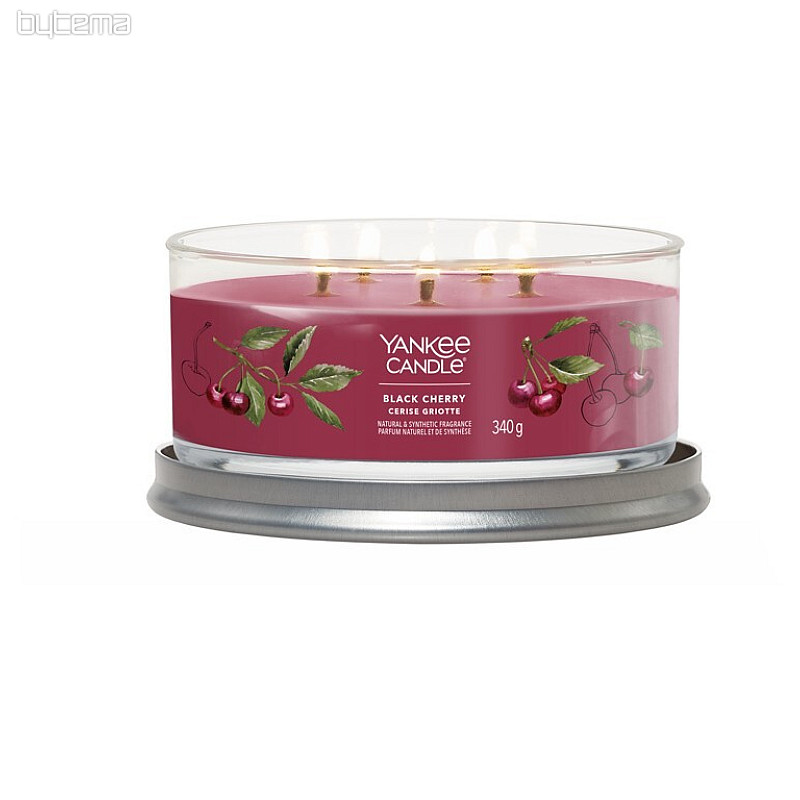 svíčka YANKEE CANDLE vůně BLACK CHERRY TUMBER STŘEDNÍ 5 knotů