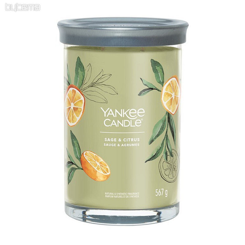 svíčka YANKEE CANDLE vůně SAGE a CITRUS TUMBER VELKÝ 2 knoty