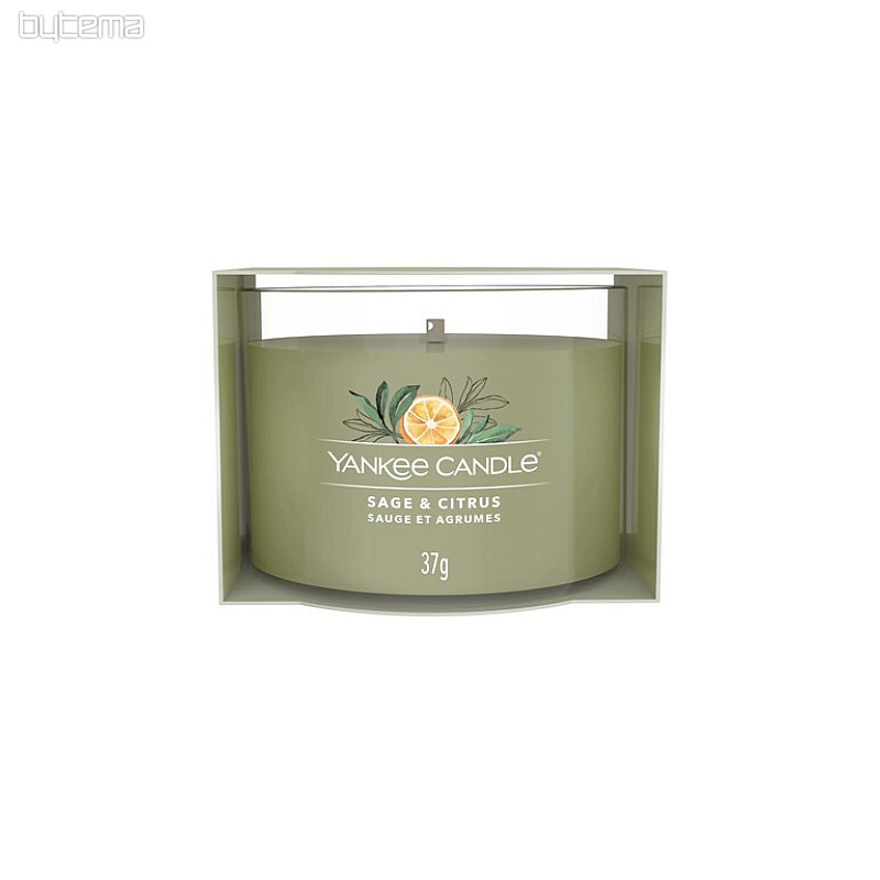 svíčka YANKEE CANDLE vůně SAGE a CITRUS SKLO 37g