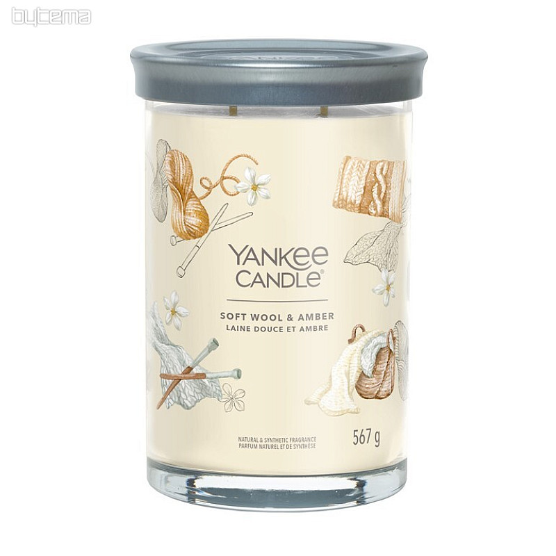 svíčka YANKEE CANDLE vůně SOFT WOOL a ANBER TUMBER VELKÝ