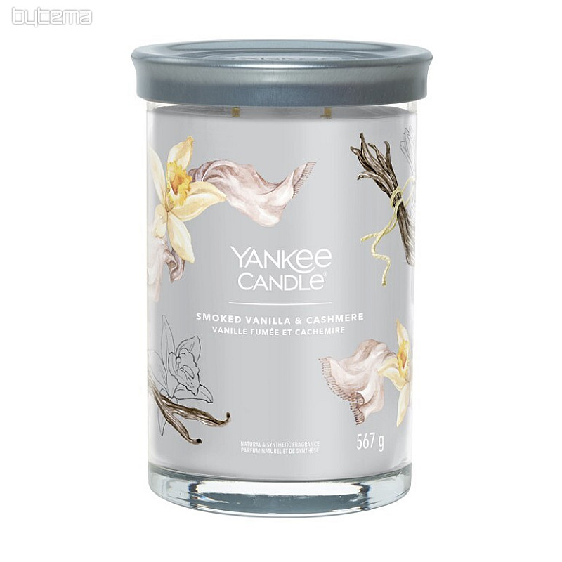 svíčka YANKEE CANDLE vůně SMOKED VANILLA a CASHMERE TUMBER VELKÝ