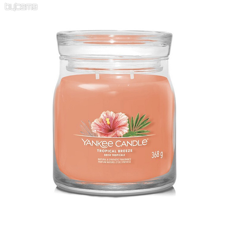 svíčka YANKEE CANDLE vůně TROPICAL BREEZE SKLO STŘEDNÍ 2 knoty