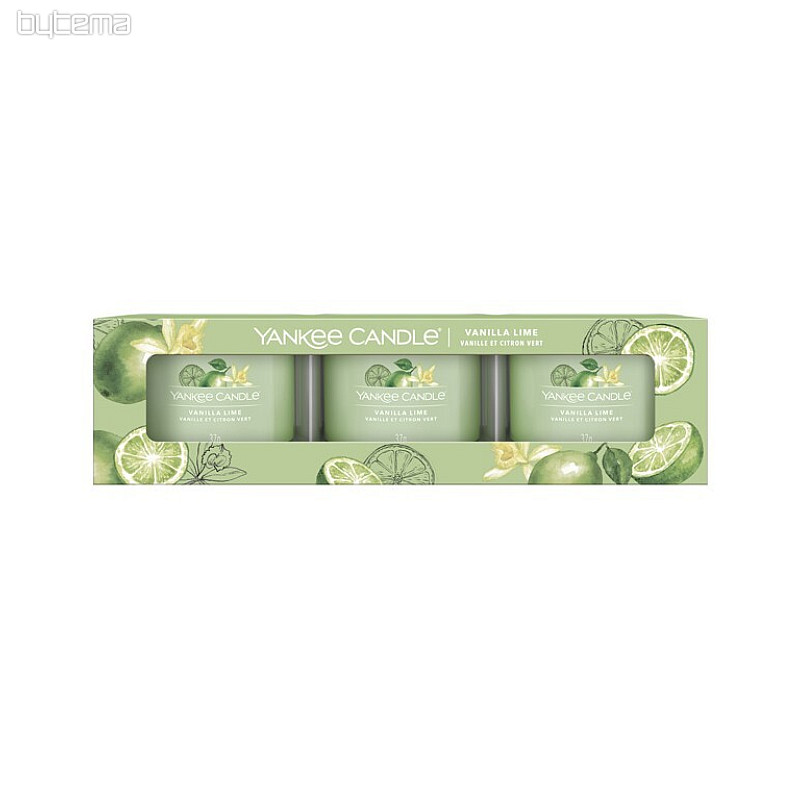 svíčka YANKEE CANDLE vůně VANILLA LIME SADA 3 kusů