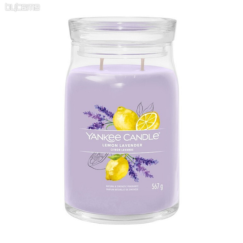 YANKEE CANDLE - LEMON LAVENDER SKLO VELKÉ 2 knoty