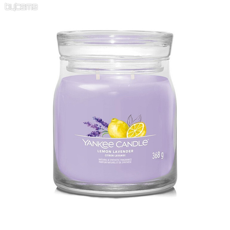 YANKEE CANDLE - LEMON LAVENDER SKLO STŘEDNÍ 2 knoty