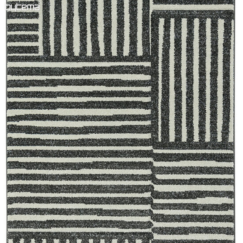 Kusový koberec PORTLAND bíločerný