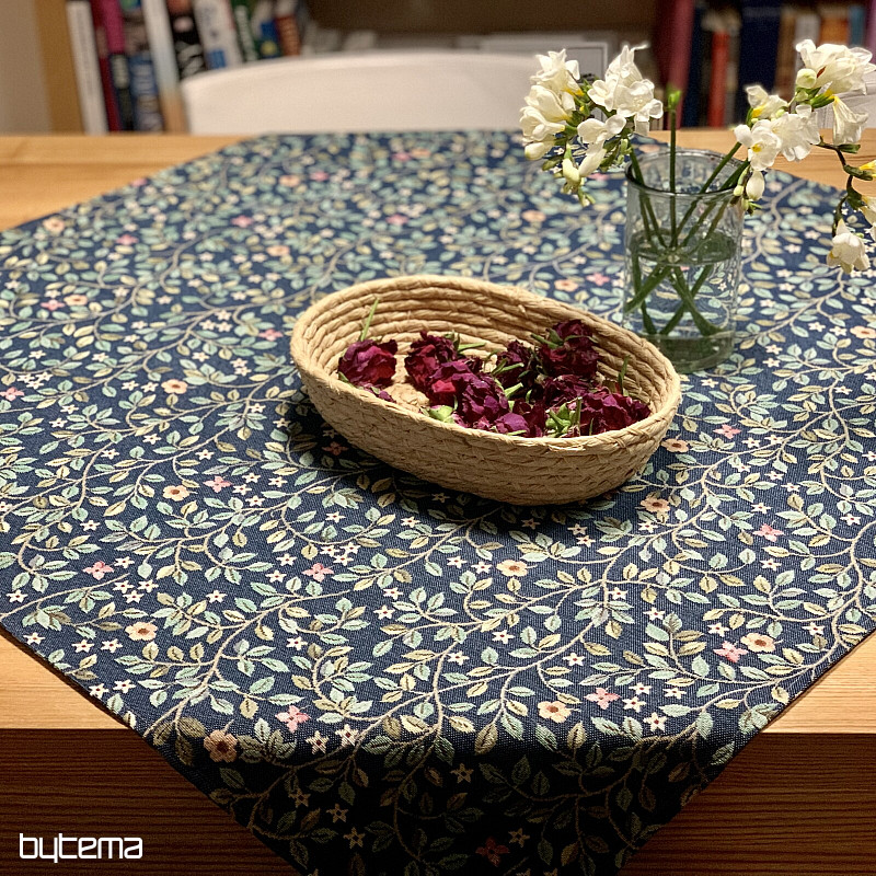 Gobelínový ubrus a šál STROM ŠTĚSTÍ celoplošný MODRÝ