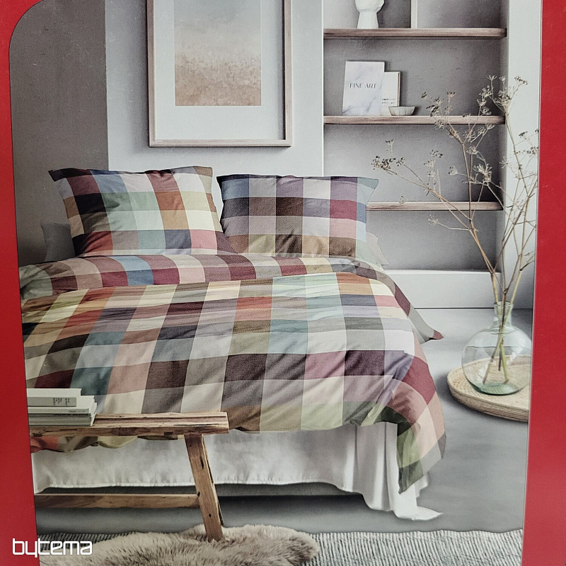 IRISETTE luxusní flanelové povlečení ZOBEL 8600-90 MULTI KOSTKY