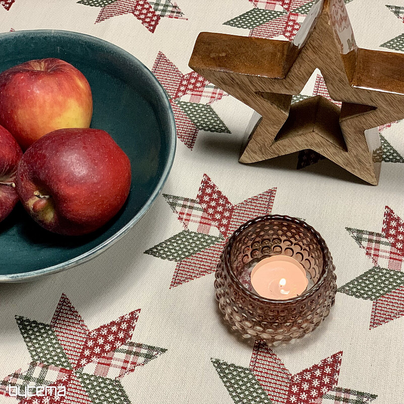 Vánoční ubrus a šál HVĚZDA SHELLEY