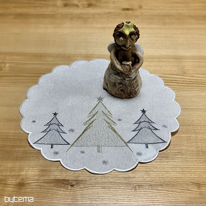 Prostírka ŠEDO ZLATÉ STROMEČKY