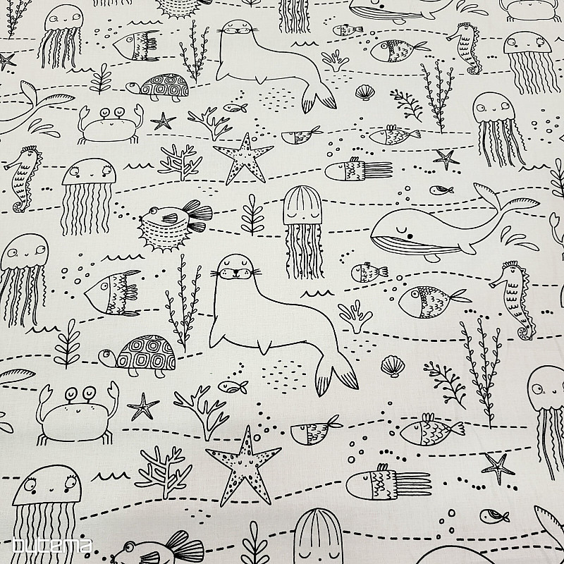 Látka na malování PODMOŘSKÝ SVĚT