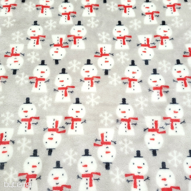 Plyšová látka SNĚHULÁCI