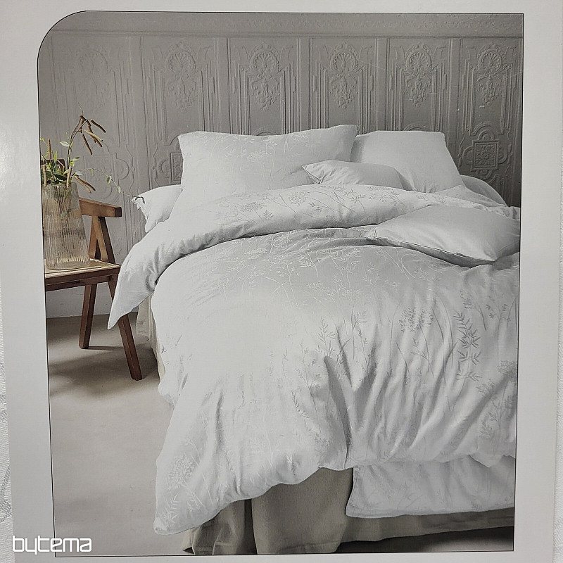 Luxusní bavlněný damašek WEISS BÍLÝ