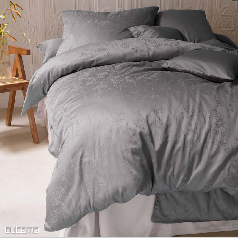 Luxusní bavlněný damašek RIO TMAVĚ ŠEDÝ