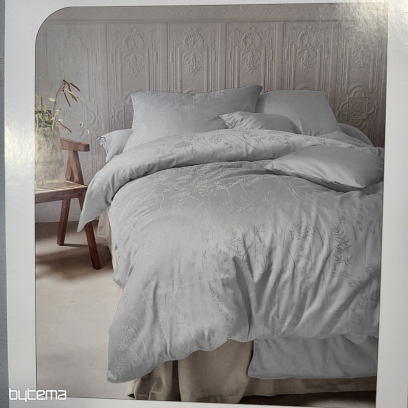 Luxusní bavlněný damašek RIO SVĚTLE ŠEDÝ