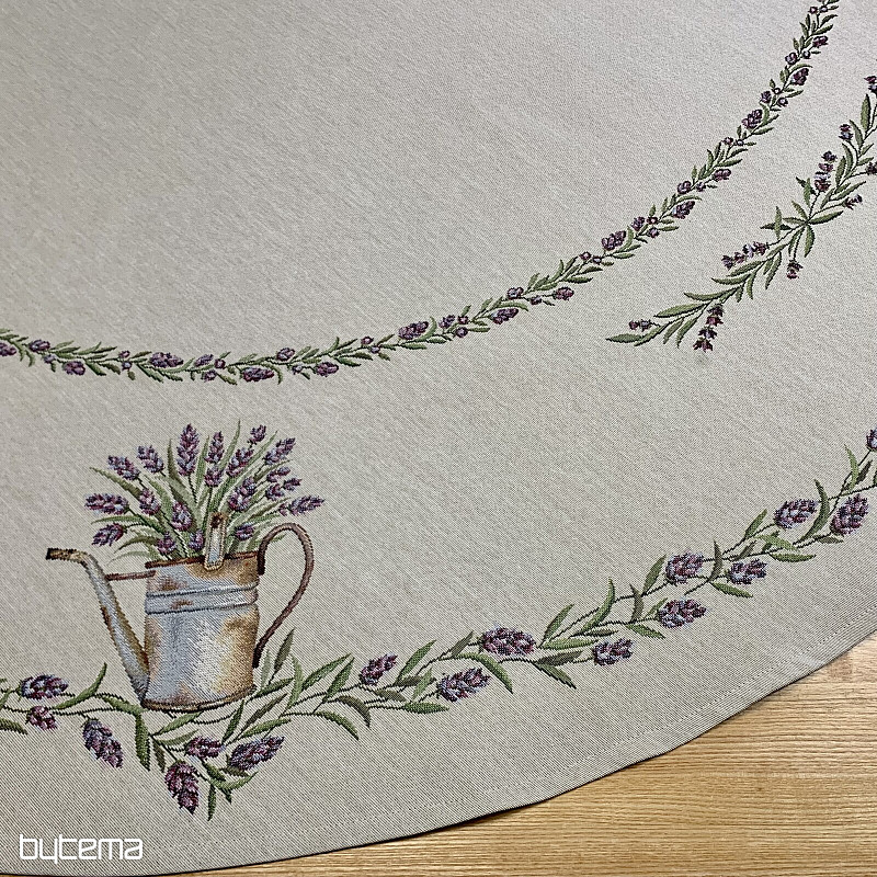 Gobelínový ubrus kulatý LEVANDULE