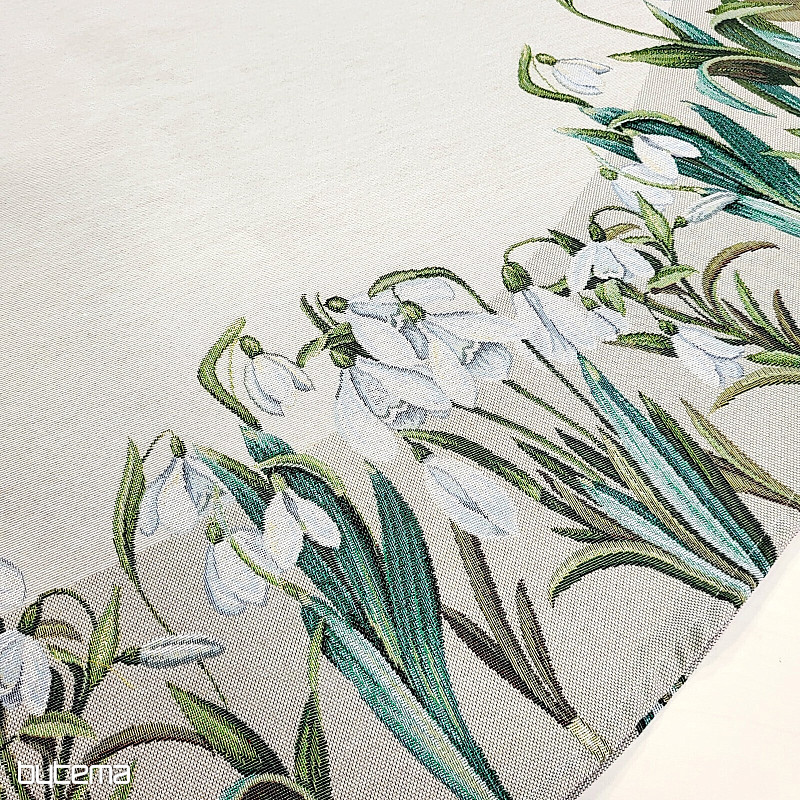 Gobelínový ubrus kulatý SNĚŽENKY