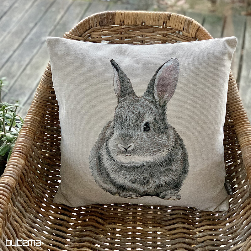 Gobelínový povlak na polštář ZAJÍC HOPSÁLEK