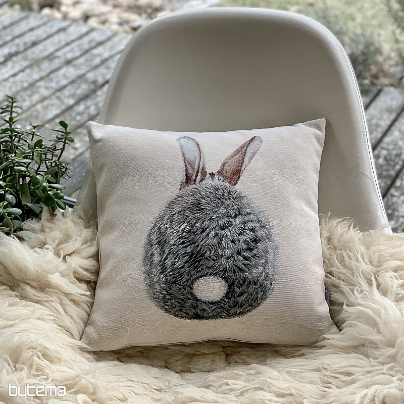 Gobelínový povlak na polštář ZAJÍC HOPSÁLEK II