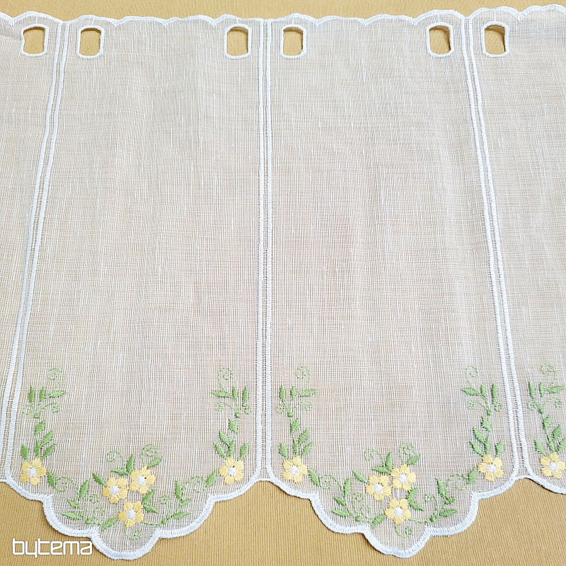 Vitrážová záclona KVĚTY ŽLUTÉ