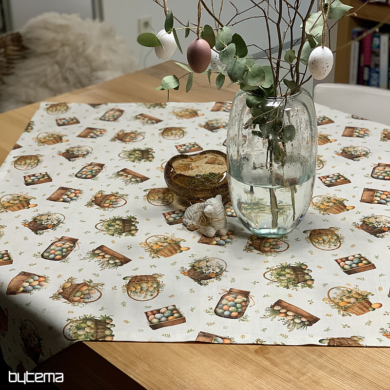 Velikonoční ubrus a šál BAREVNÁ VAJÍČKA