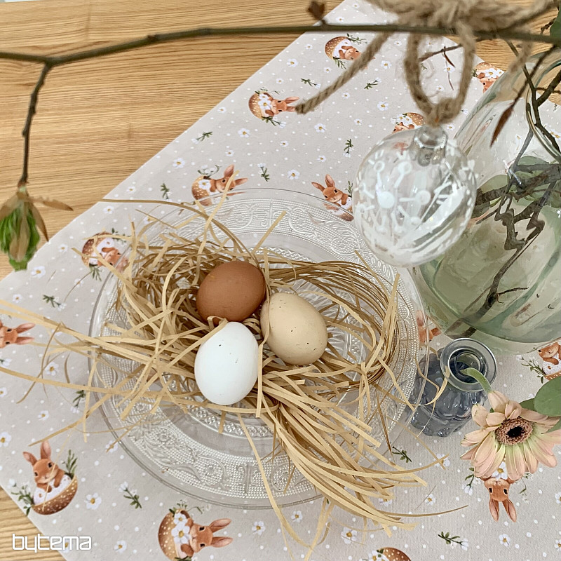 Velikonoční ubrus a šál ZAJÍČEK NELA