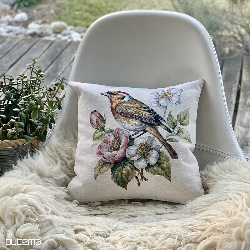 Gobelínový povlak na polštář STEHLÍK NA JABLONI