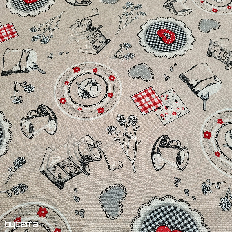 Dekorační látka VŮNĚ KÁVY