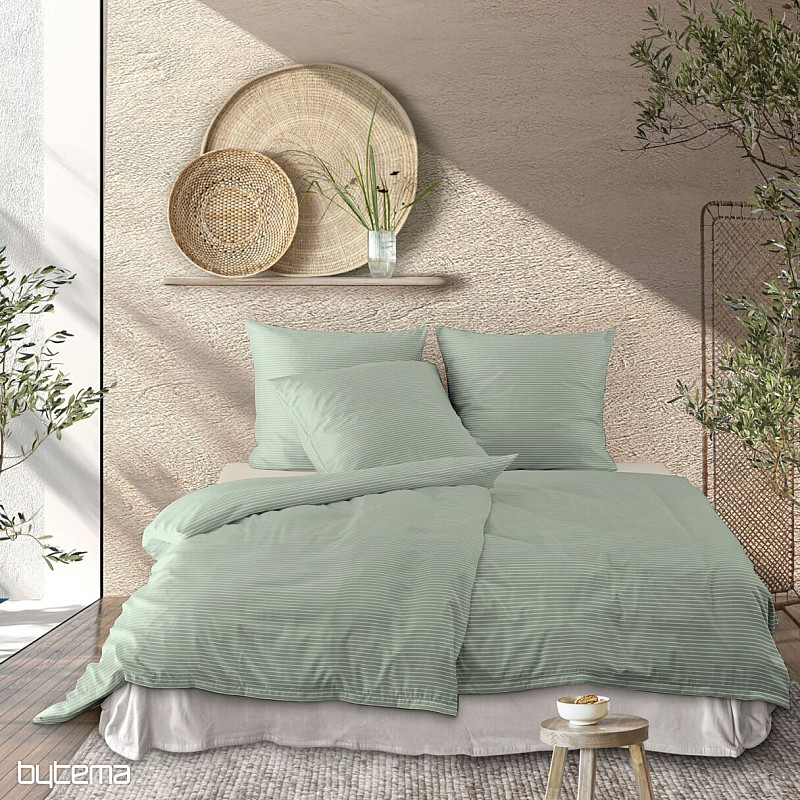 IRISETTE luxusní bavlněný satén TOKIO 8607-30 zelená