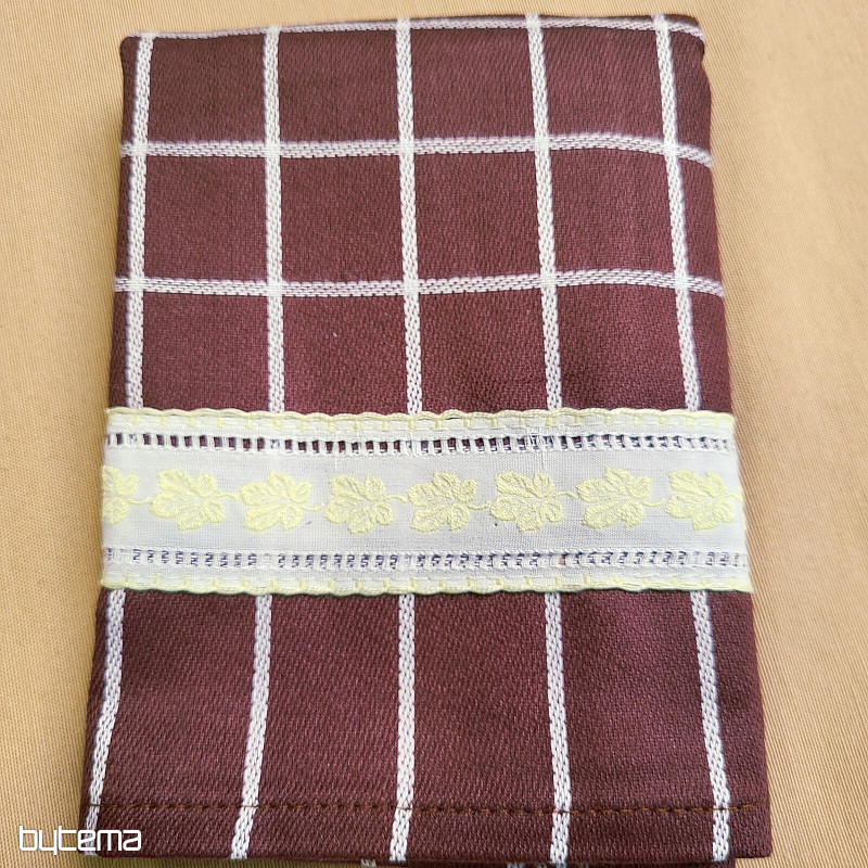 Utěrky od BABIČKY HNĚDÉ S LISTY