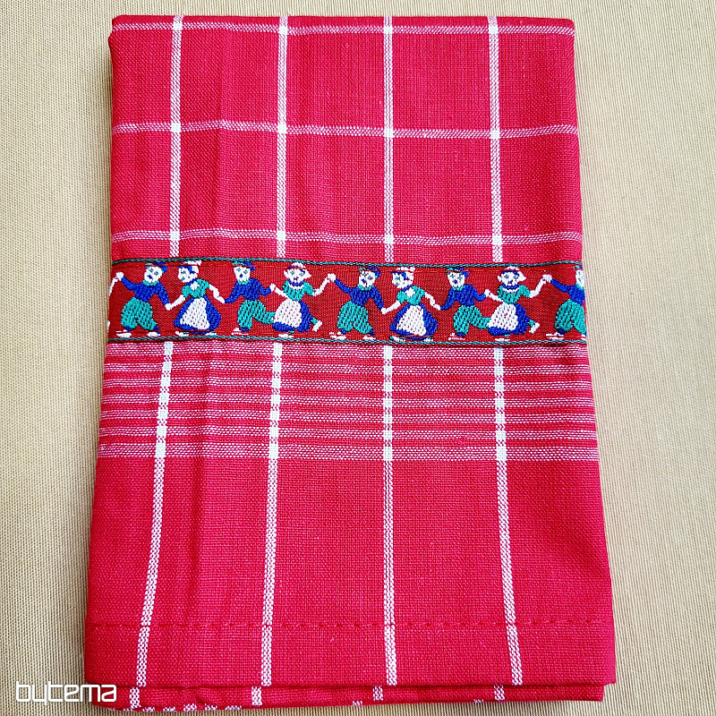 Utěrky od BABIČKY ČERVENÉ S LIDMI