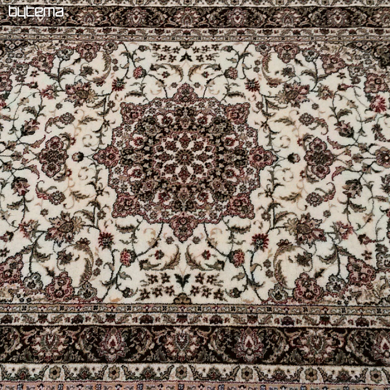 Klasický vlněný koberec MOLDAVA medailon krém