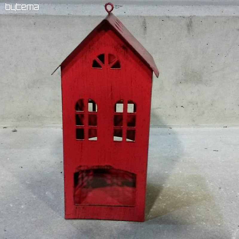 Plechový svícen RED HAUSE  17x9x8 cm