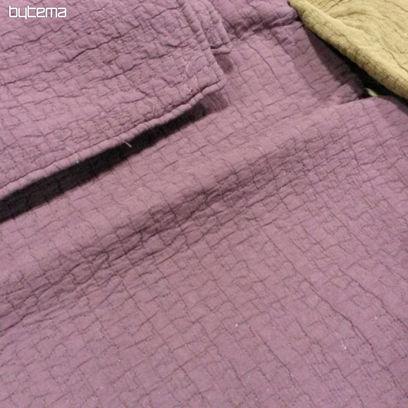 Přehoz na postel UNI tmavě fialový set s povlaky