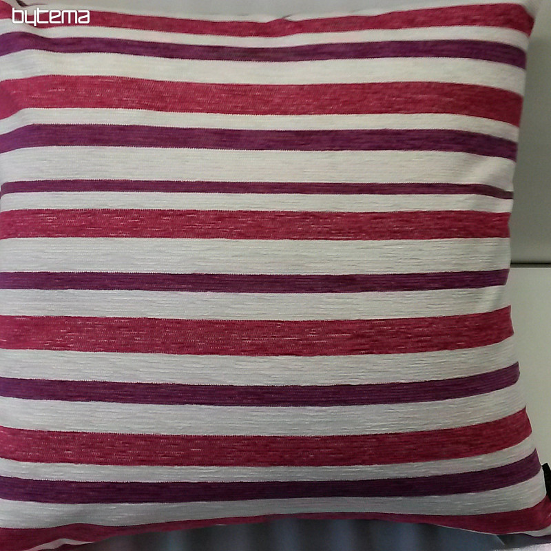 Dekorační povlak na polštář PEKING pruhy fialové-růžové
