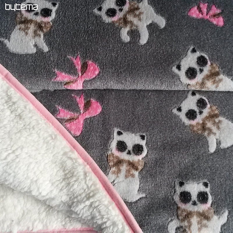 Dětská deka OVEČKA kočky růžový lem