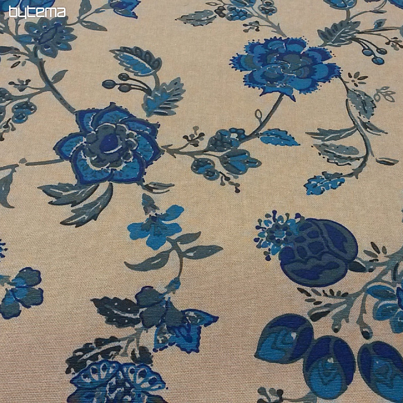 Dekorační látka INDI modrý květ
