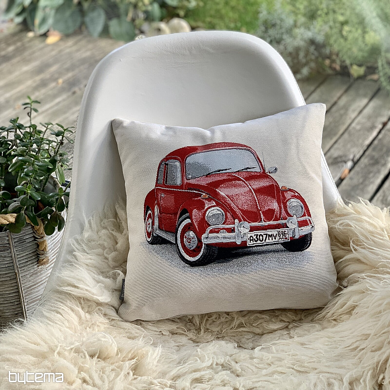 Gobelínový povlak na polštář VW BROUK ČERVENÝ