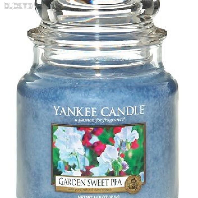 svíčka YANKEE CANDLE vůně GARDEN SWEET PEA - květy ze zahrádky