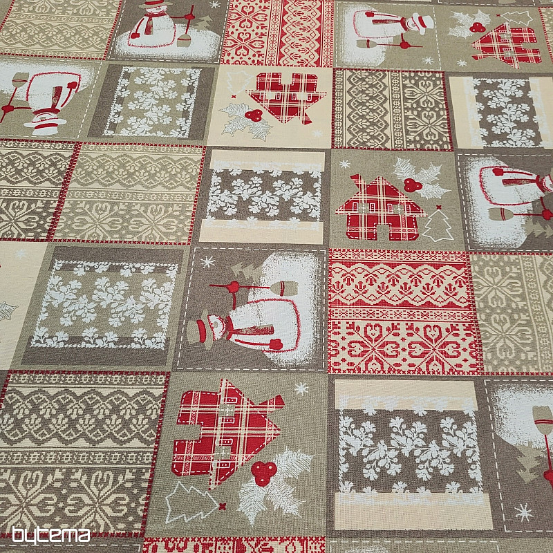 Vánoční dekorační látka SNĚHULÁK I