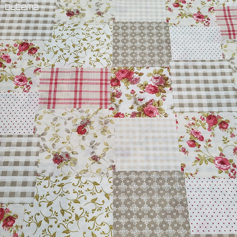 Dekorační látka RŮŽE MARTA patchwork