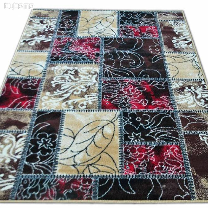 Kusový koberec AMAZON 7 hnědý-červený