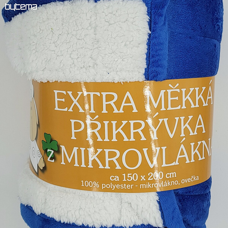 deka z mikrovlákna EXTRA MĚKKÁ OVEČKA prošev modrá