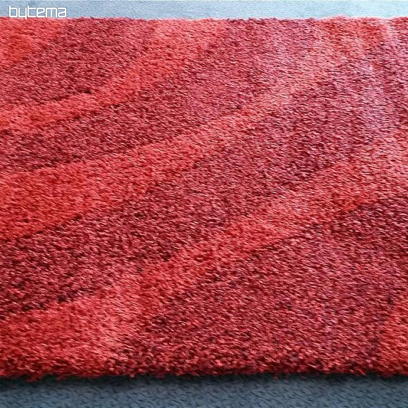 Kusový koberec SUPER SHAGGY bordo vlny